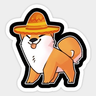 Cute dog shiba inu mexico cinco de mayo Sticker